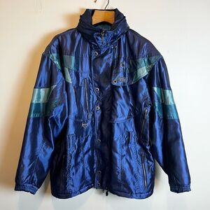 Vintage 90s Spyder Ski Jacket Men's XL‎ Blue Thinsulate Colorblock Coat